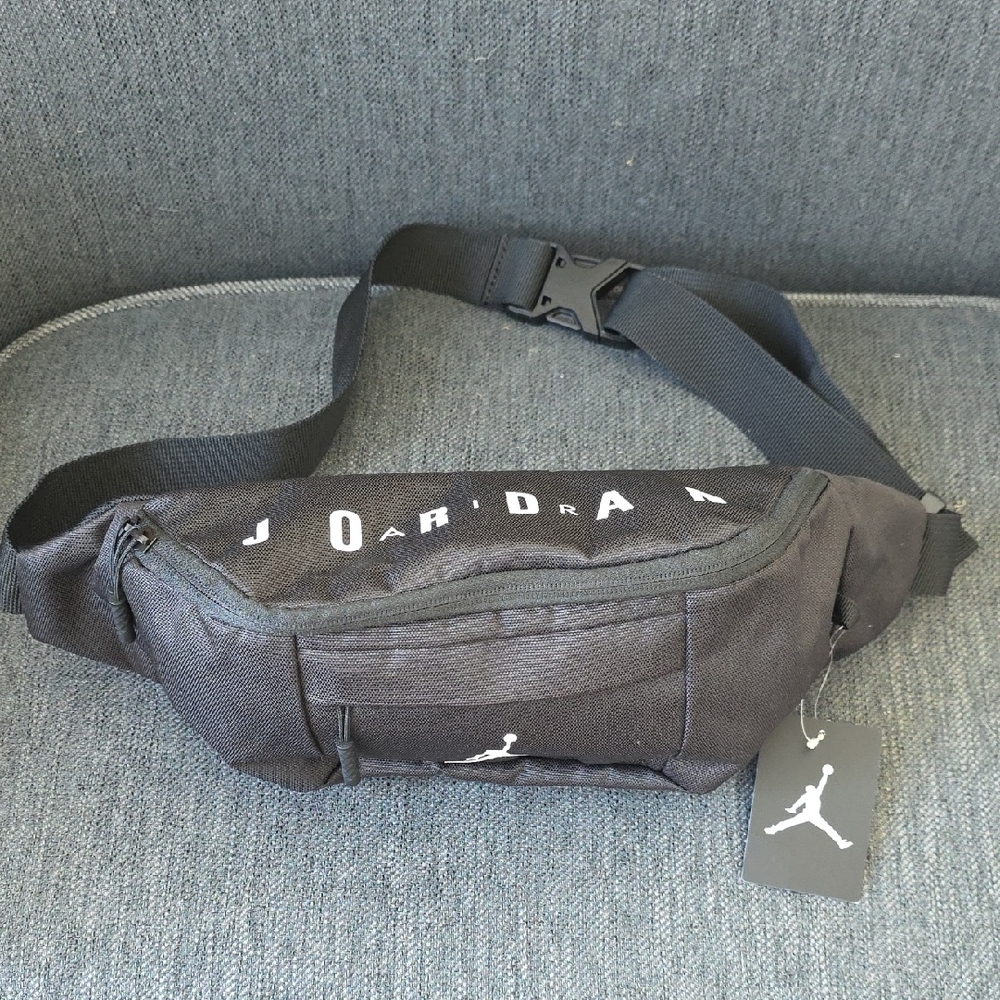 Jordan Black Belt Bag with Logo